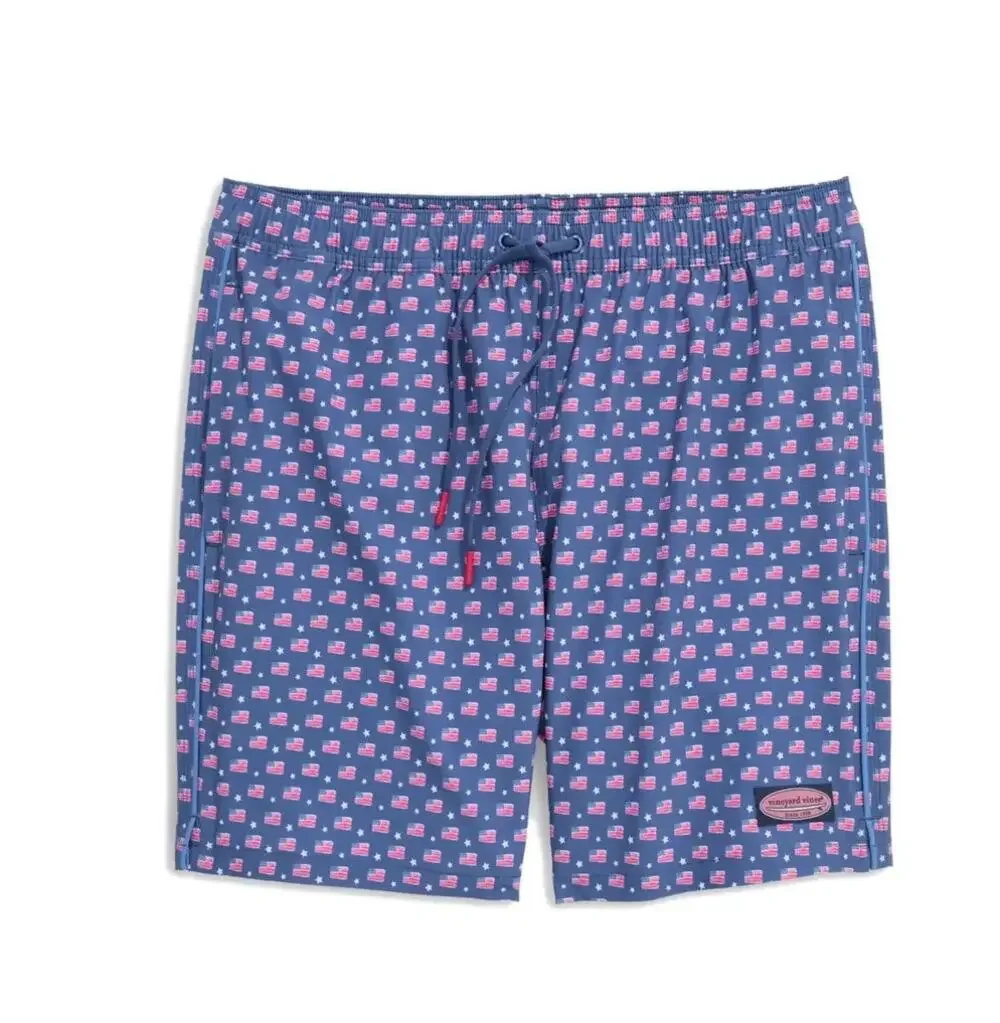 Vineyard Vines Boys Printed Chappy Trunks Medium Flag Captains Patriotic NWT